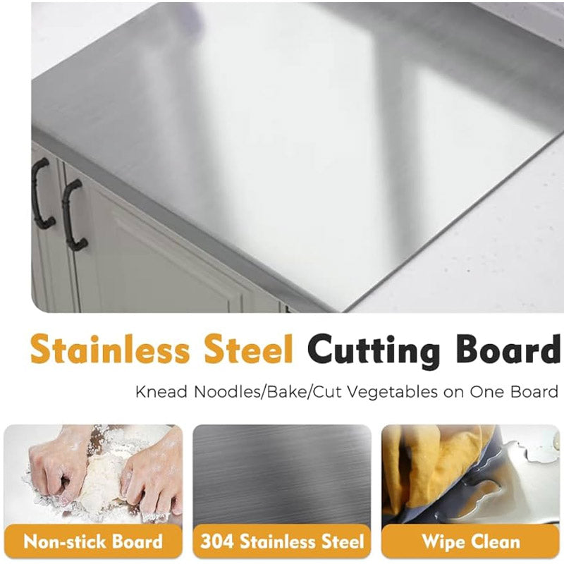 Multi-purpose Stainless Steel Chopping Cutting Board With Lip Countertop