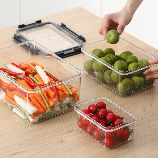 3Pcs Clear Acrylic Food Storage Containers