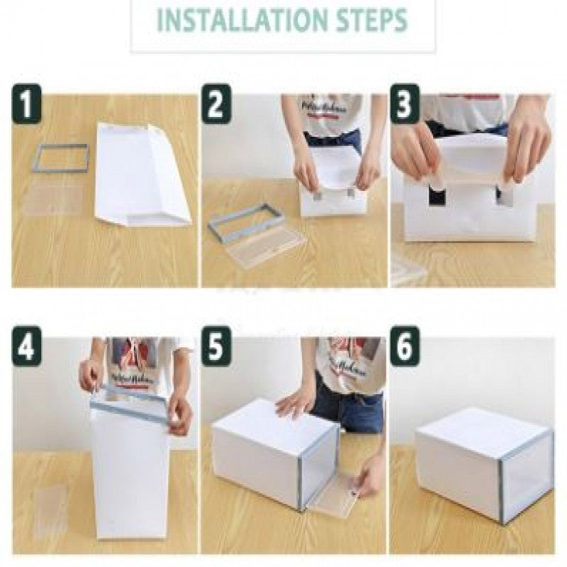 1Pc Clear Stackable Shoe Storage Boxes, Storage Container, Organizers