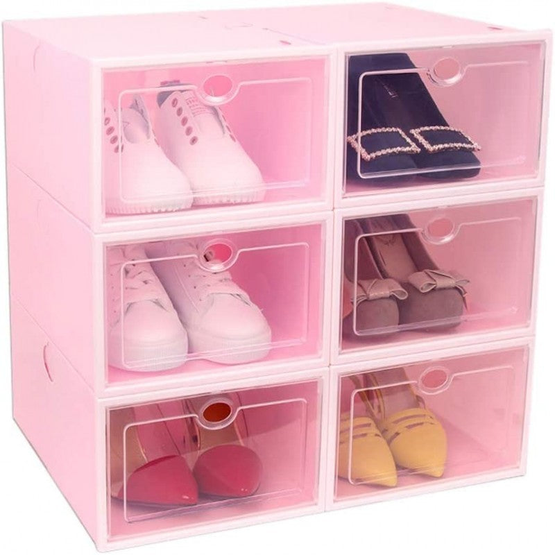 1Pc Clear Stackable Shoe Storage Boxes, Storage Container, Organizers
