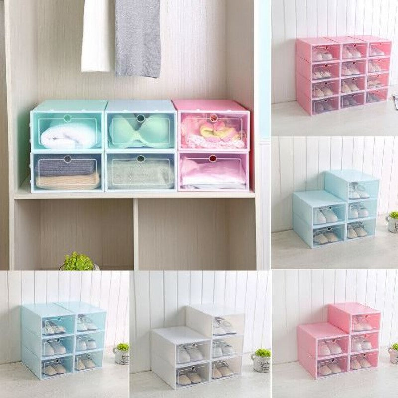 1Pc Clear Stackable Shoe Storage Boxes, Storage Container, Organizers