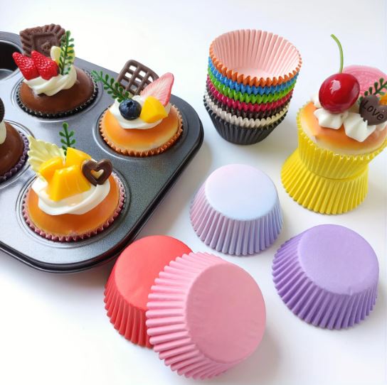 100pcs, Colorful Baking Cupcake Liners, Oil-proof Paper Holders For Cakes And Muffins, Cupcake Wrappers Holders
