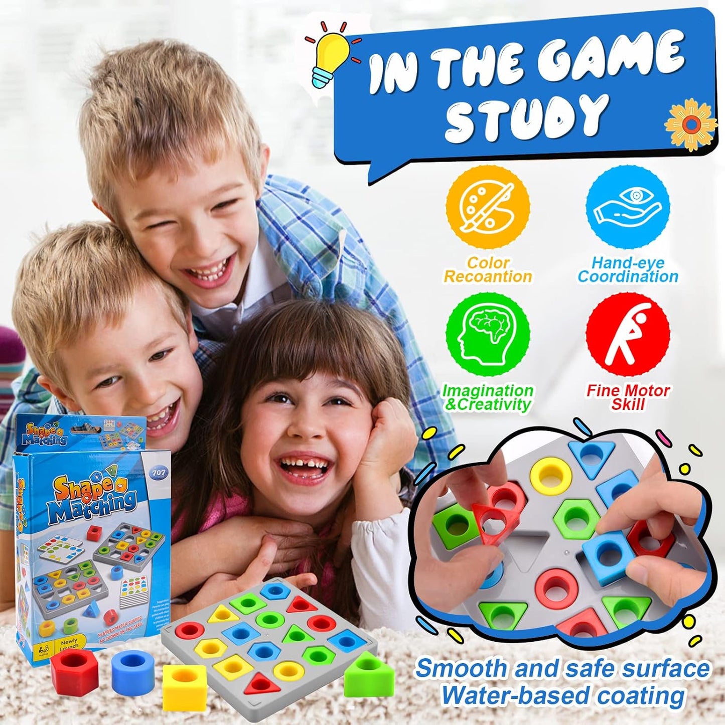 Shape Adjustment Game, Shape Matching Game, Color Sensory Learning Recognition Toy