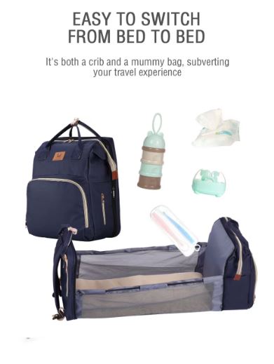 Baby Diaper Bag Bed Backpack For Mom Maternity Bag, Large Capacity Nursing Bag