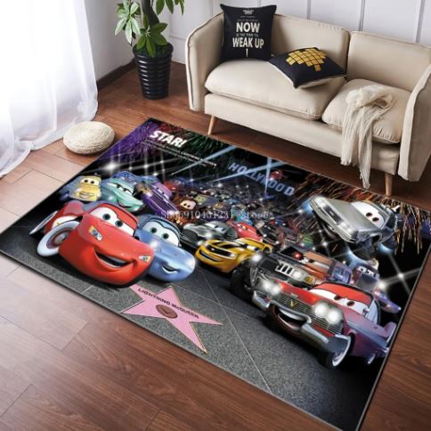 Disney Lightning McQueen Car Toy Non-Slip Floor Mat Kids Playmat Boys Girls Bedroom Living Room Mats