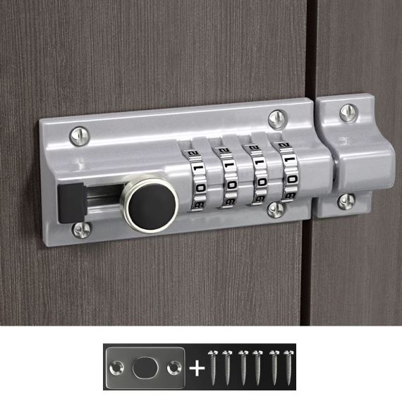 Door Latch Lock, Gate Locks For Outdoor Fence, 4 Digit Combination Bolt Lock, Outdoor Keyless Gate Lock