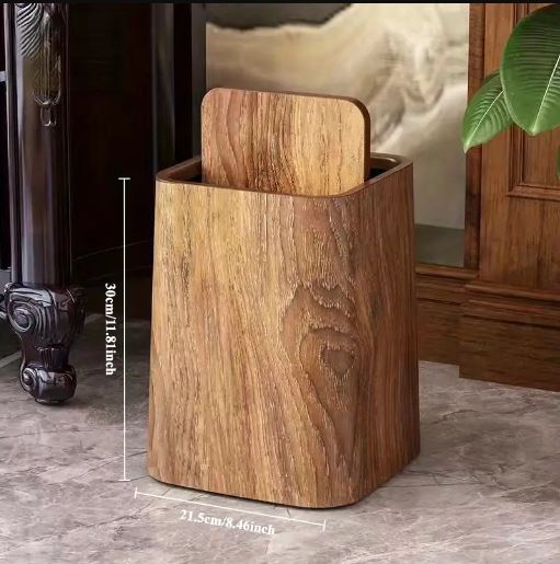 Durable Large-Capacity Vintage Trash Can with a Flip Lid Two Rotating Axes, Suitable for Household Waste Recycling And Storage