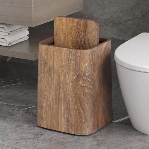 Durable Large-Capacity Vintage Trash Can with a Flip Lid Two Rotating Axes, Suitable for Household Waste Recycling And Storage