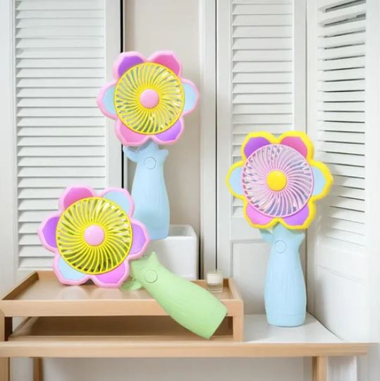Chargable 3 Speed Flower Hand Fan
