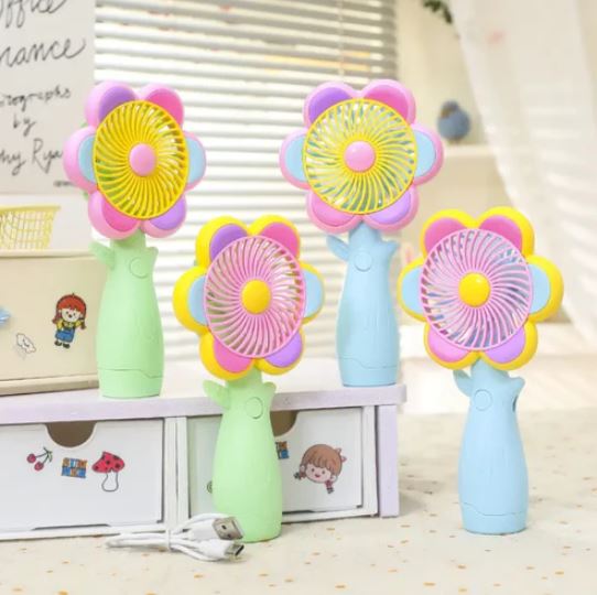 Chargable 3 Speed Flower Hand Fan