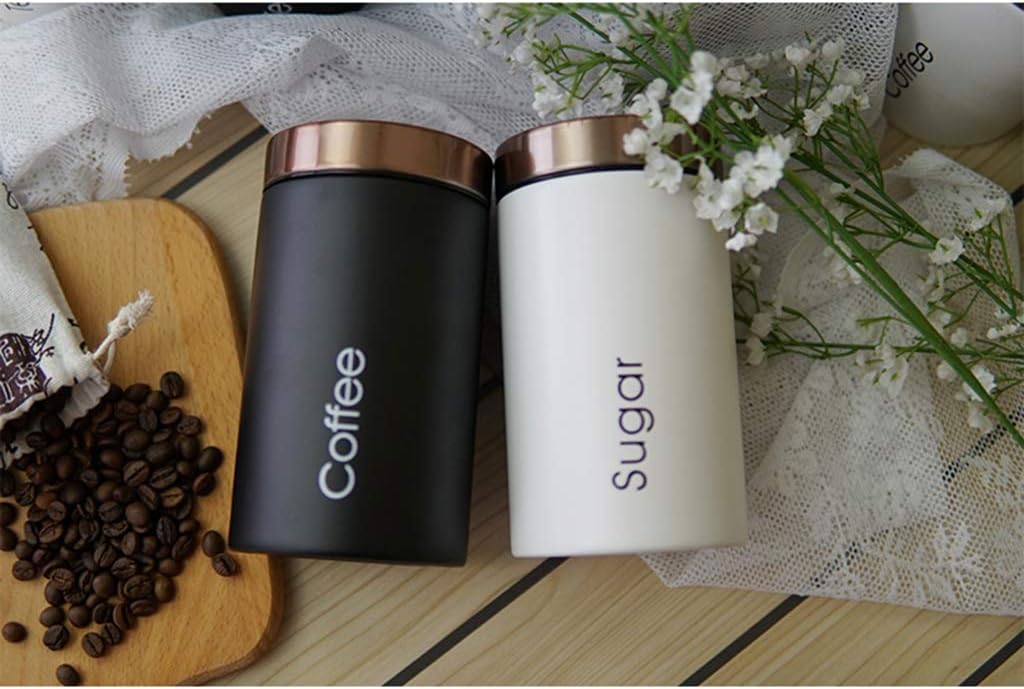 3Pc Kitchen Canister Set with Lid - Deluxe Food Storage Containers Space-Saving Jars for Storage of Tea Coffee & Sugar