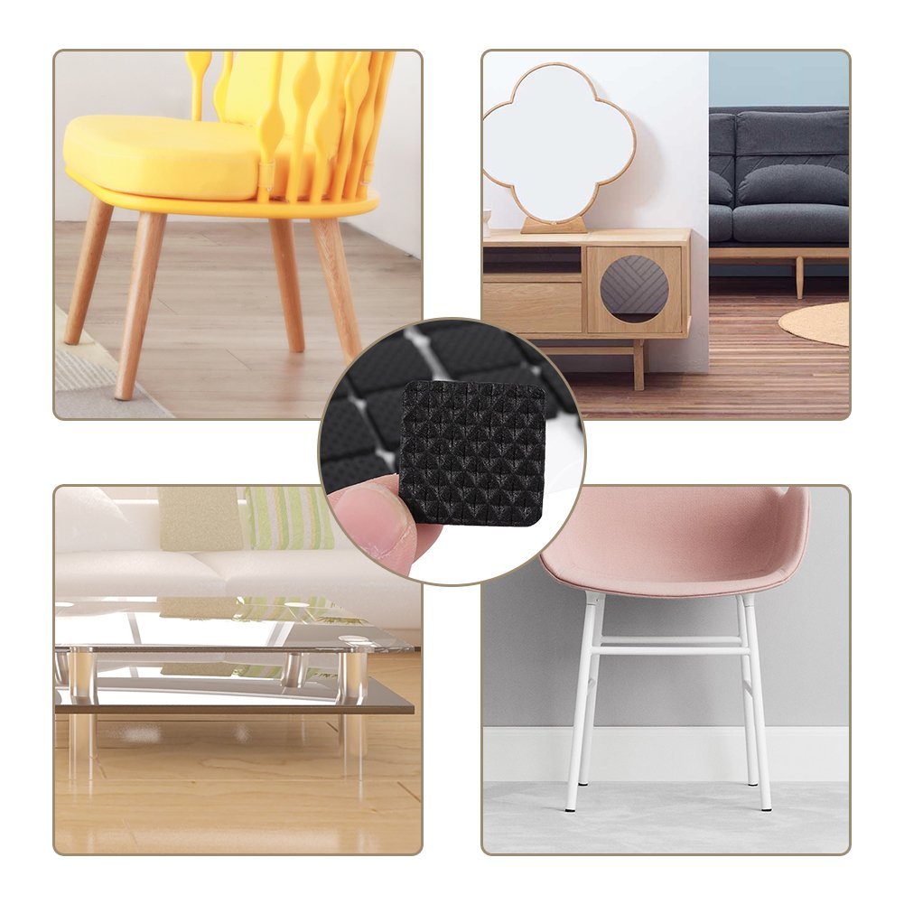 (Pack of 15) Furniture Feet Pads - Non-Slip Rubber Furniture Pads, Self-Adhesive Chair Leg Floor Protectors
