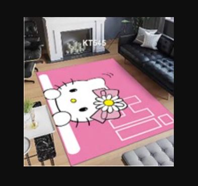 Cartoon Hello Kitty Non-Slip Floor Mats for Living Room Bedroom Home Decor