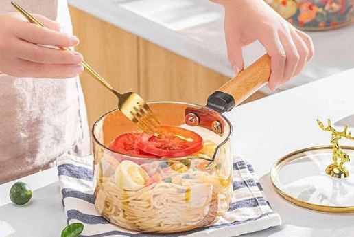 High Borosilicate Heat-Resistant Glass Pot Safe for All Heat Sources