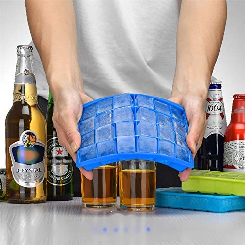 Ice Cube Tray Easy-Release Silicone & Flexible 24-Ice Cube Trays with Spill-Resistant Removable Lid