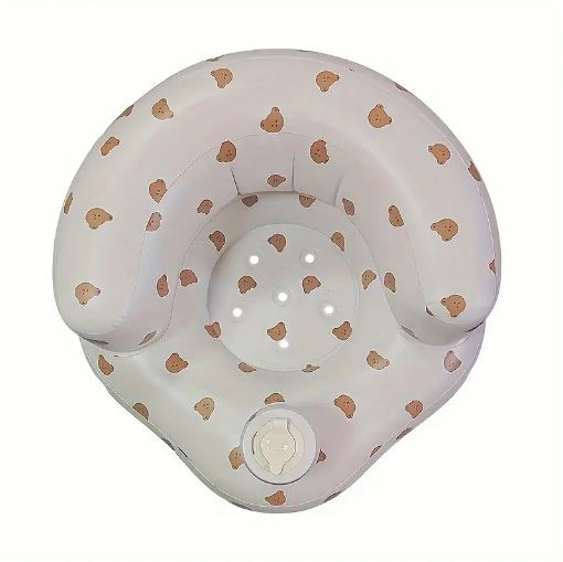 Inflatable Bath Stool with Bee & Flower Design - Portable, Foldable, Anti-Slip Shower Seat