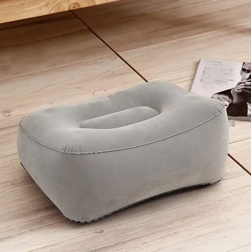 Inflatable Foot Rest Pillow, Portable Footrest Cushion for Travel, Car, Office Napping - Relaxation Foot Stool