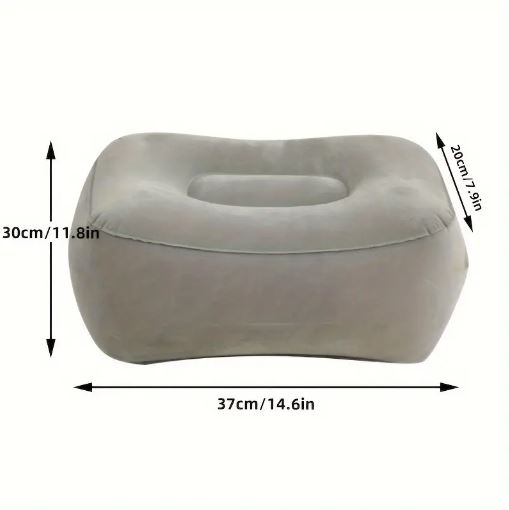 Inflatable Foot Rest Pillow, Portable Footrest Cushion for Travel, Car, Office Napping - Relaxation Foot Stool