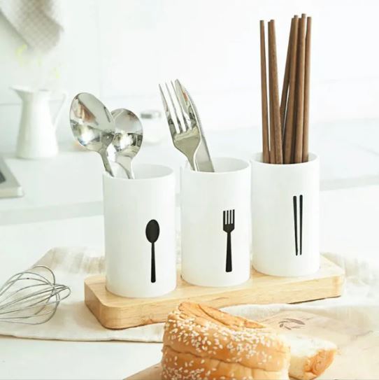 Kitchen Utensil Caddy, Countertop Kitchen Utensil Organizer Flatware Caddy for Knives/Forks/Spoons/Chopsticks
