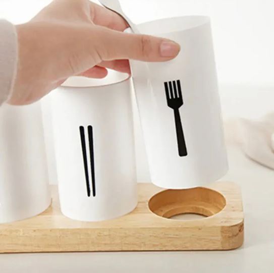 Kitchen Utensil Caddy, Countertop Kitchen Utensil Organizer Flatware Caddy for Knives/Forks/Spoons/Chopsticks