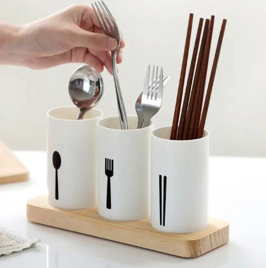 Kitchen Utensil Caddy, Countertop Kitchen Utensil Organizer Flatware Caddy for Knives/Forks/Spoons/Chopsticks