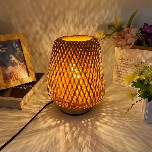 USB-Powered Bamboo Art Light Source, Decorative LED Nightlight for Living Room & Bedroom