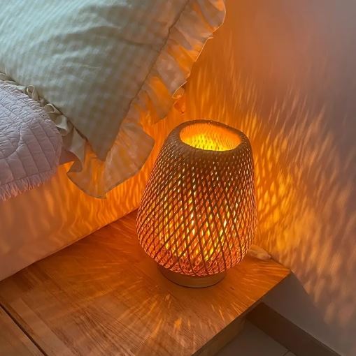 USB-Powered Bamboo Art Light Source, Decorative LED Nightlight for Living Room & Bedroom