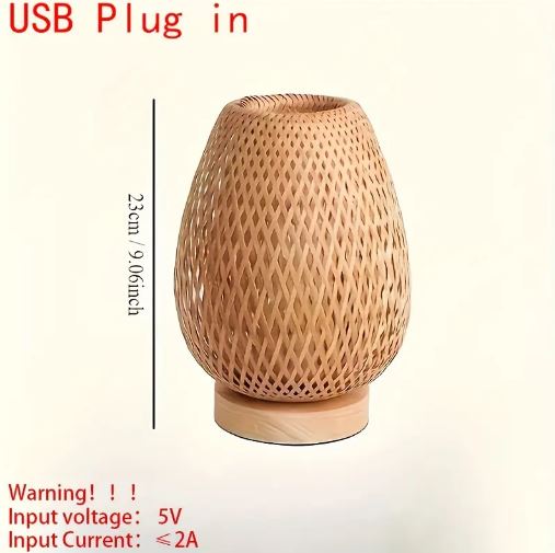 USB-Powered Bamboo Art Light Source, Decorative LED Nightlight for Living Room & Bedroom