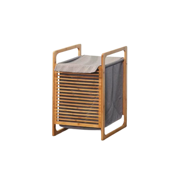 Bamboo Wood Laundry Hamper with Lid and Handles