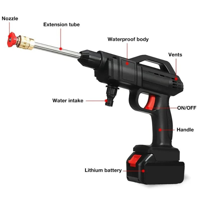 Portable Powerful High Pressure 48v Lithium Cordless Wireless Car Wash Water Jet