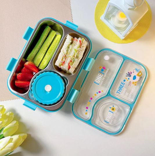 Insulated Modern & Stylish Stainless Steel Lunch Box with Dipping Cup