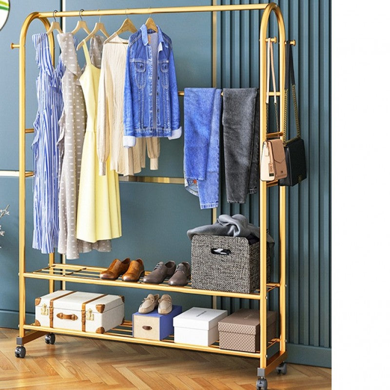 Luxury Floor Clothes Drying Rack Household Coat Rack Bedroom Simple Clothing Stand Hanger Fashion Porch Wardrobe Coat Shoe Shelf