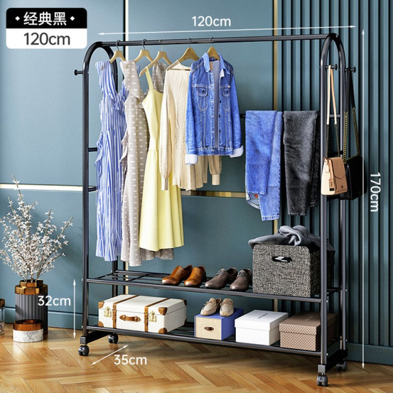 Luxury Floor Clothes Drying Rack Household Coat Rack Bedroom Simple Clothing Stand Hanger Fashion Porch Wardrobe Coat Shoe Shelf