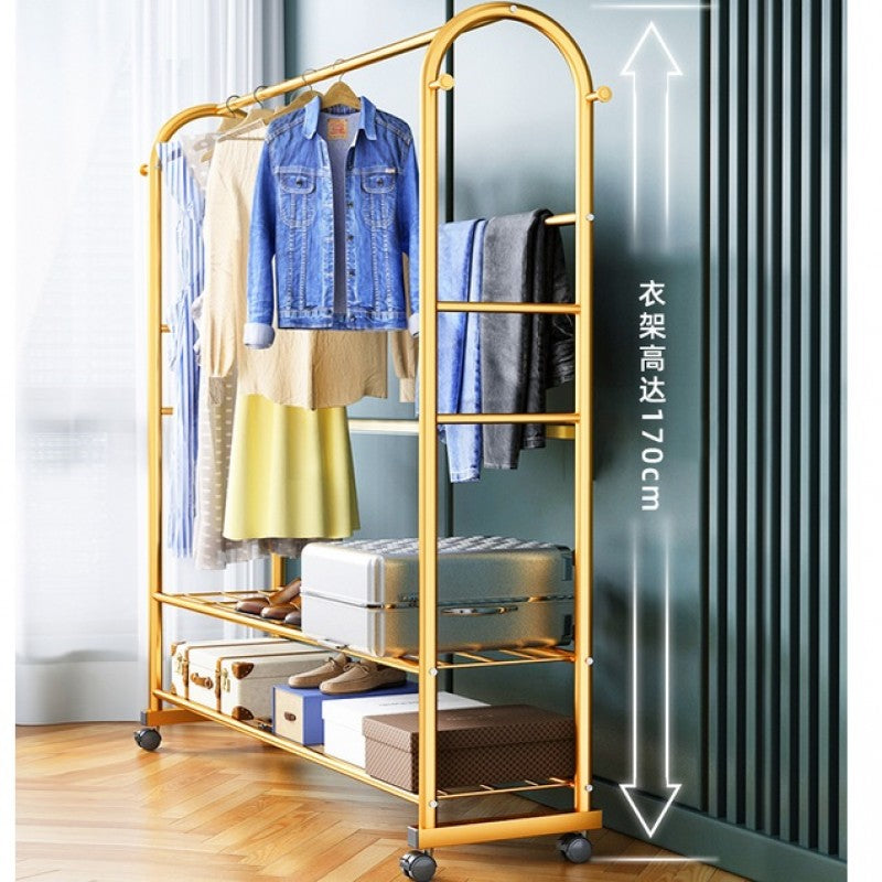 Luxury Floor Clothes Drying Rack Household Coat Rack Bedroom Simple Clothing Stand Hanger Fashion Porch Wardrobe Coat Shoe Shelf