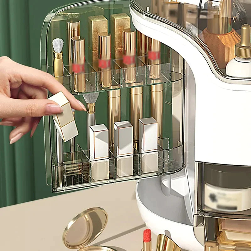 Luxury Desktop Cosmetic Organizer, Dustproof And Waterproof Makeup Vanity Organizer