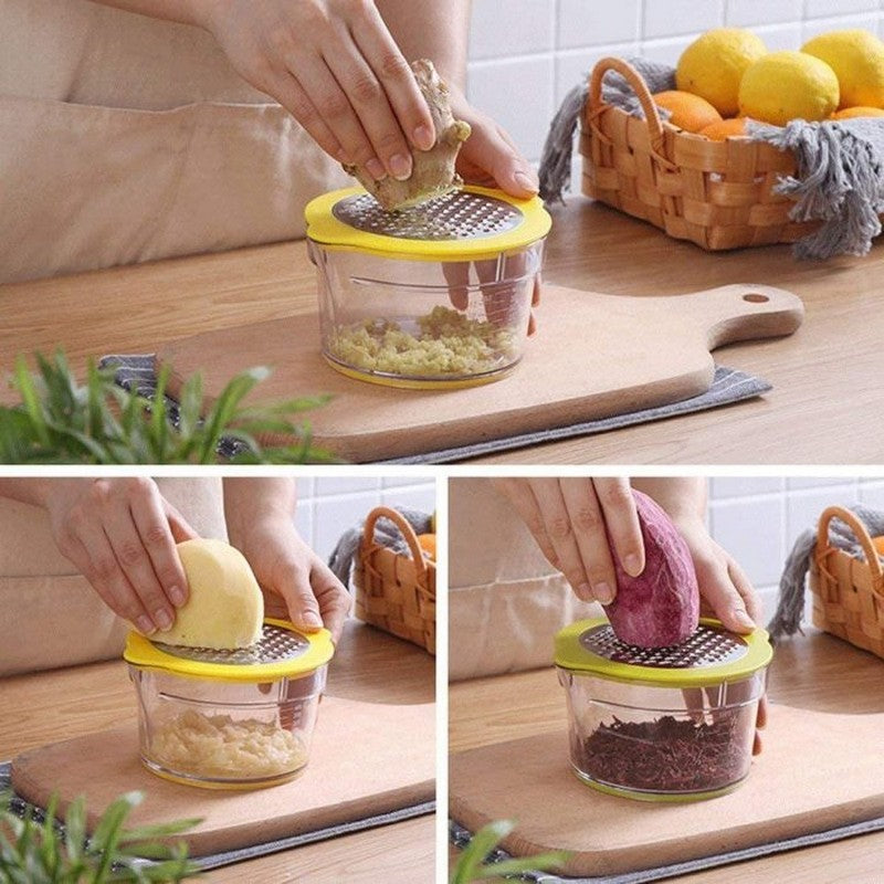 Manual Citrus Juicer + Grater - Lemon Orange Juicer Manual Hand Squeezer with Built-in Measuring Cup and Grater