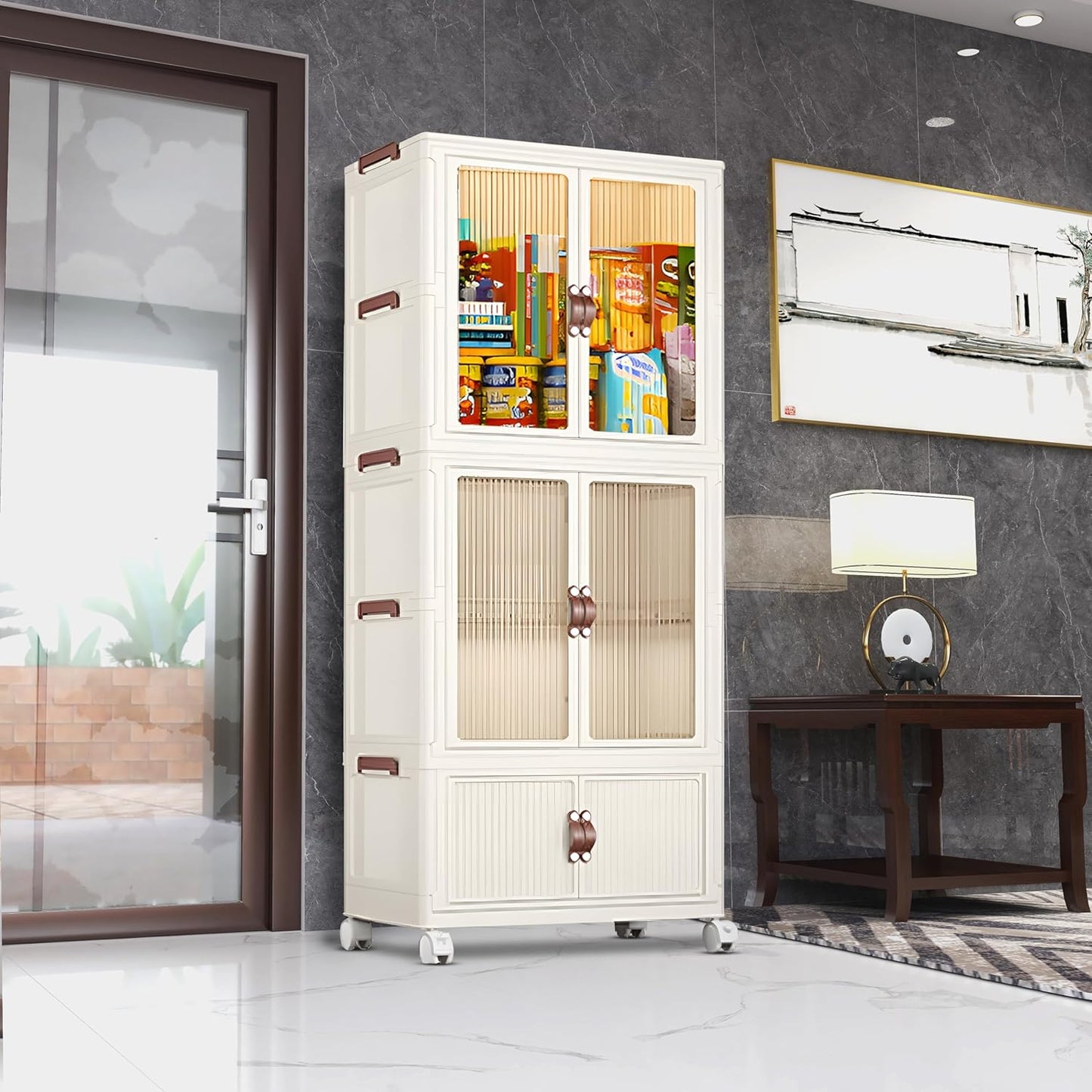 3 Layers Stylish Multi-Functional Storage Cabinet & Childrens Wardrobe, Portable Closet for Kids