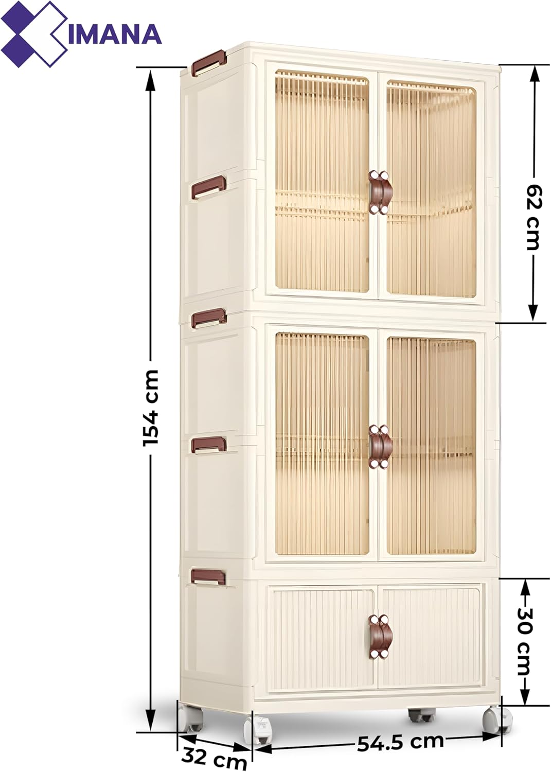 3 Layers Stylish Multi-Functional Storage Cabinet & Childrens Wardrobe, Portable Closet for Kids