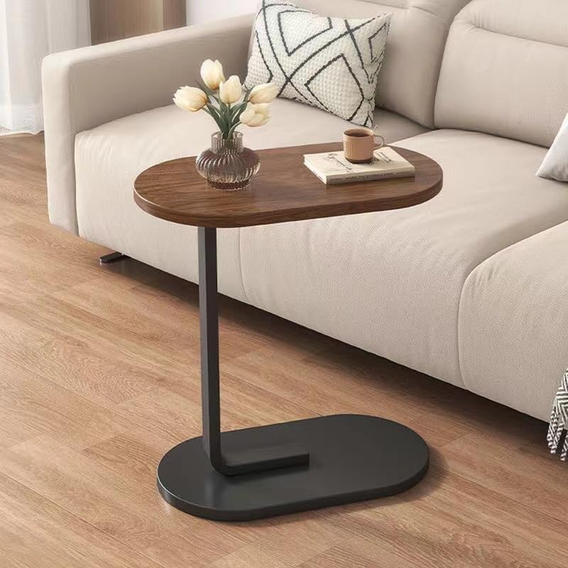 Multifunctional C-Shaped Side Table - Hardwood Sofa Side Table & TV Tray, Perfect Choice for Living Room, Bedroom, And Bedside.