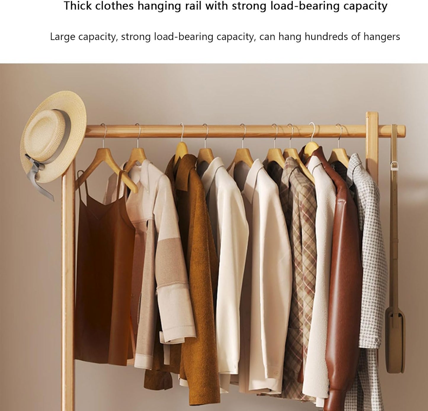 Multifunctional Bamboo Clothes Hanger, Freestanding Bamboo Clothes Rack