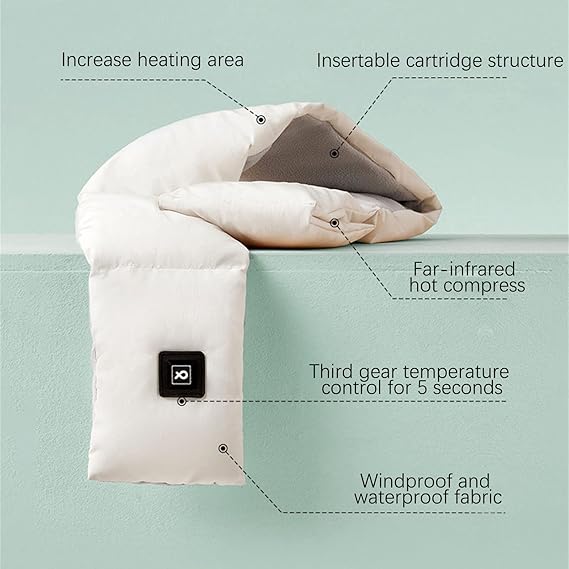 Neck Heating Pad Practical Cotton Breathable Electric Heating Scarf for Office Outdoor Picnic Parties