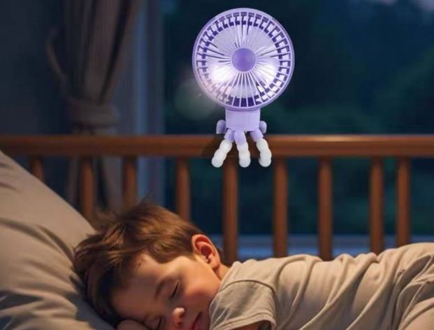 Portable Baby Stroller Fan, 4000mAh, Baby Fan for Stroller and Car Seat