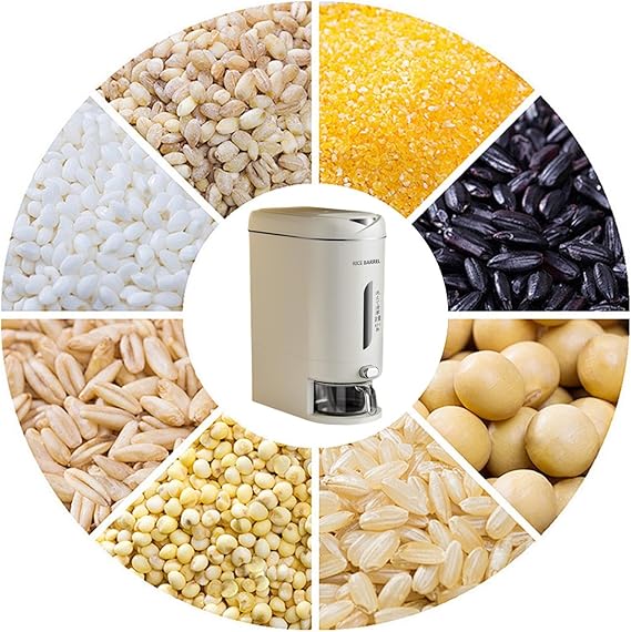 Rice Dispenser Storage Container Sealed Grain Cereal Dispenser Storage Box With Measuring Cup