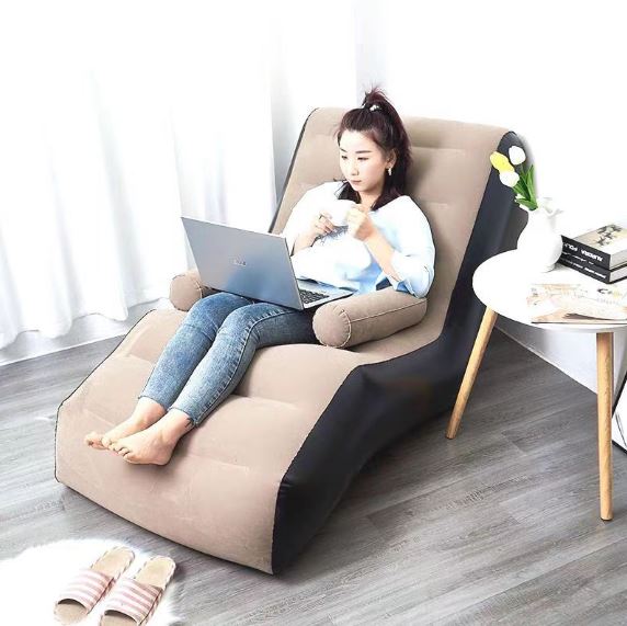 S-Shaped Inflatable Lazy Sofa Chair - Perfect for Home, Travel, Camping, Office, and Outdoor Activities