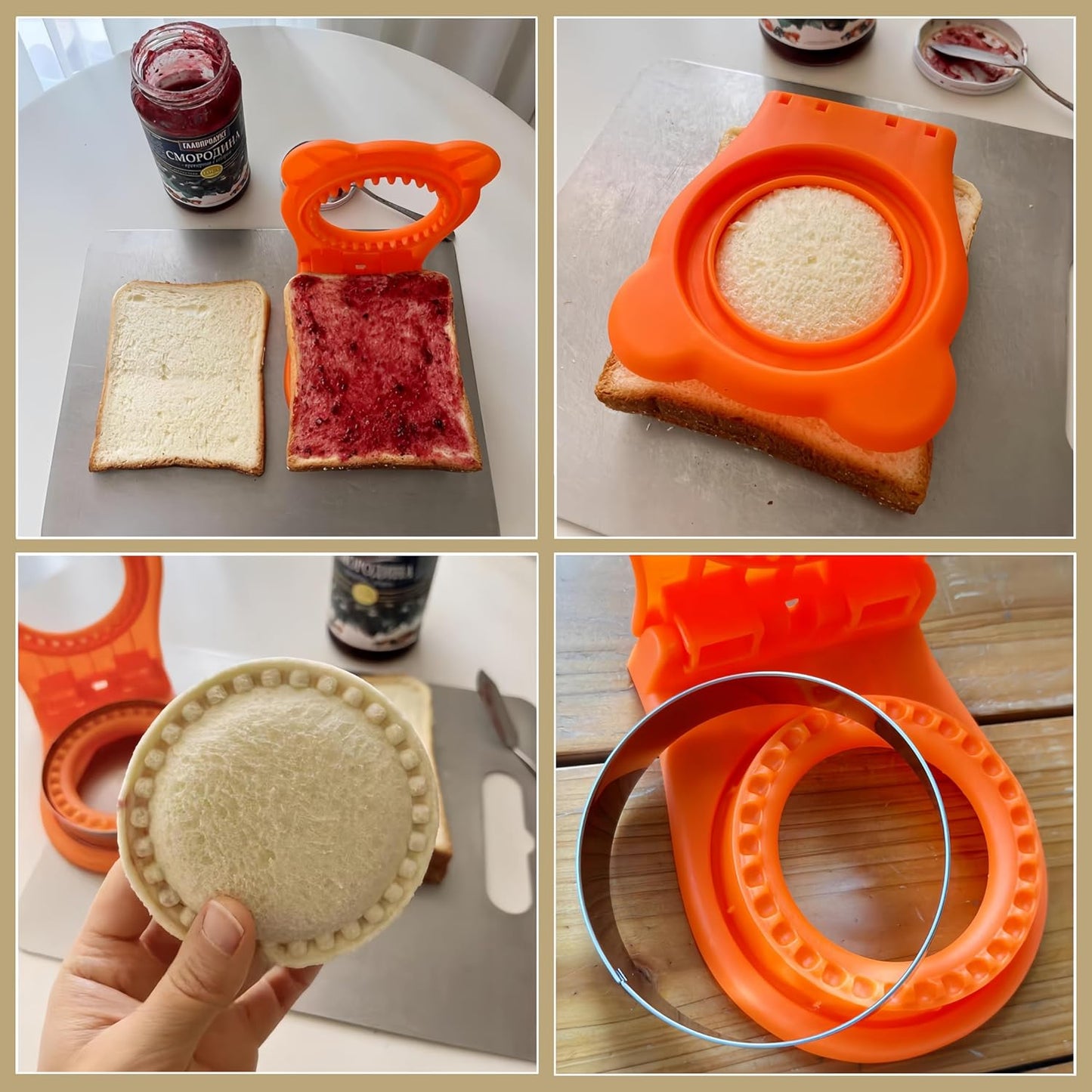1 Pack Round Sandwich Cutter and Sealer, Bread Pocket Maker for School Lunches, Picnic, Camping