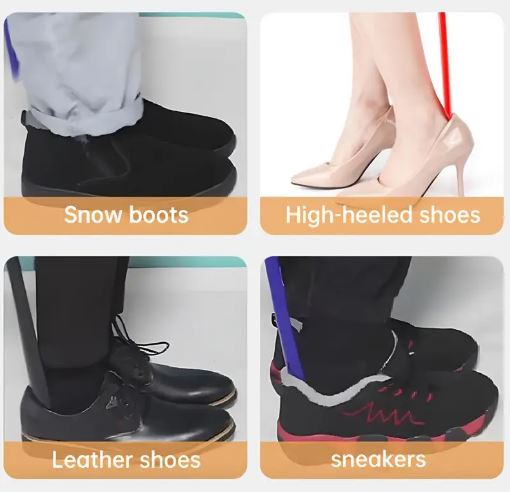Black Extra Long Shoe Horns Plastic Shoe Horn Spoon Shape Shoe Horn Shoe Flexible Lifter