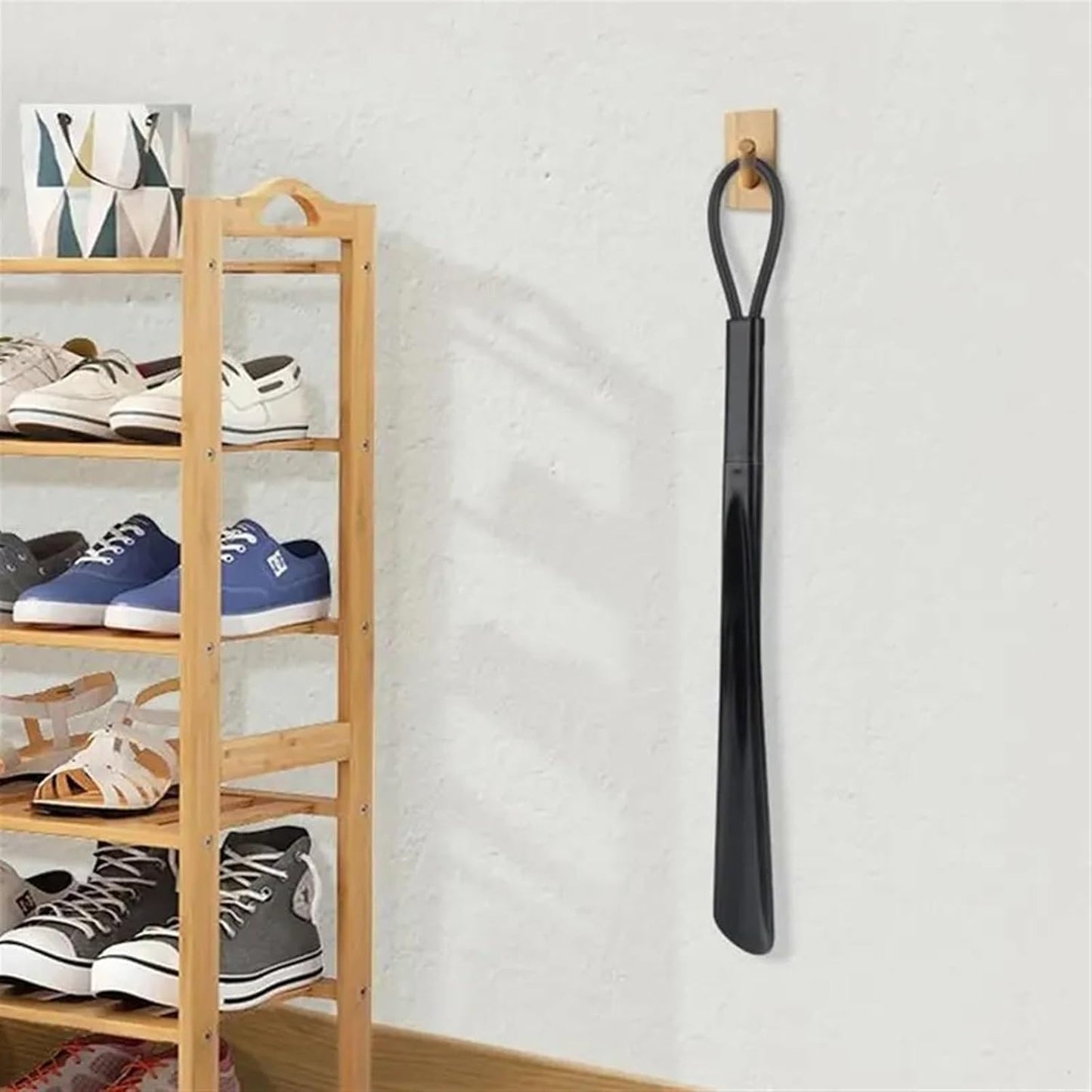 Black Extra Long Shoe Horns Plastic Shoe Horn Spoon Shape Shoe Horn Shoe Flexible Lifter
