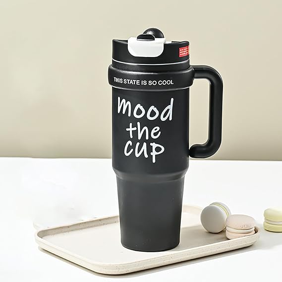 Sporty Style Tumbler with Straw, Water Bottle Stainless Steel, Stylish, Lightweight, Hot and Cold Retention