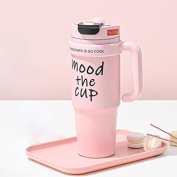 Sporty Style Tumbler with Straw, Water Bottle Stainless Steel, Stylish, Lightweight, Hot and Cold Retention