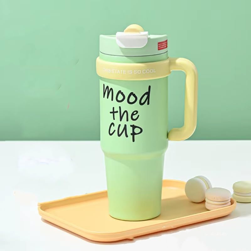 Sporty Style Tumbler with Straw, Water Bottle Stainless Steel, Stylish, Lightweight, Hot and Cold Retention